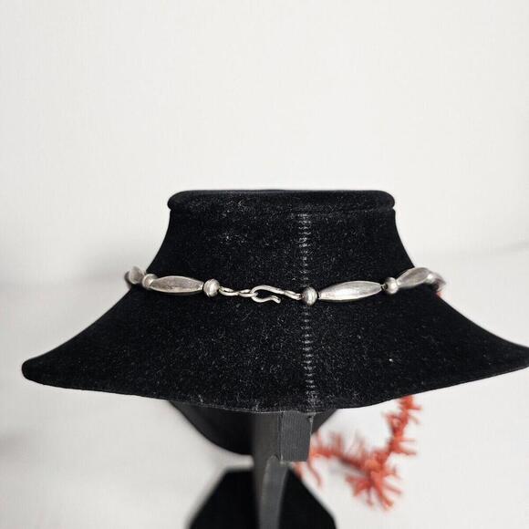 Vintage Natural Red Coral Branch and Heishi Necklace for Women, Southwestern 26" - Picture 7 of 10